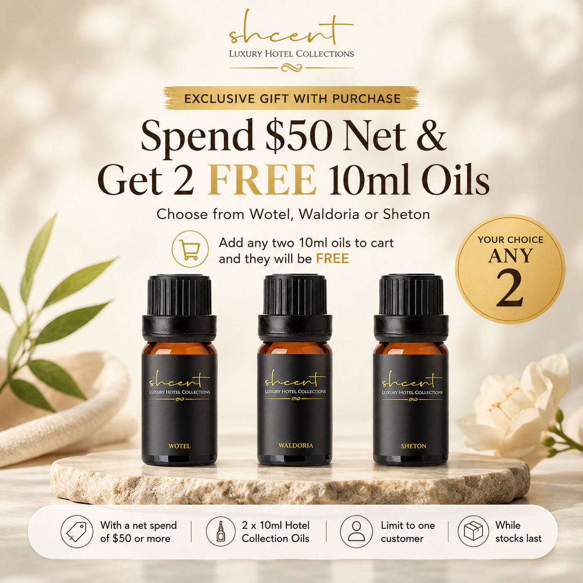 Spend $50 Net & Pick 2 FREE Scents