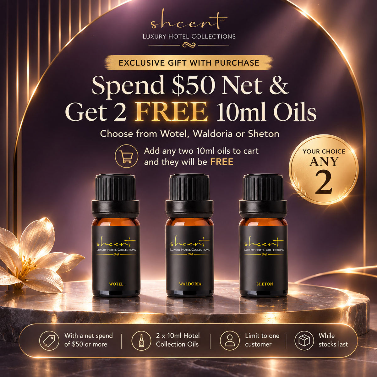 Spend $50 Net & Get 2 FREE 10ml Oils!